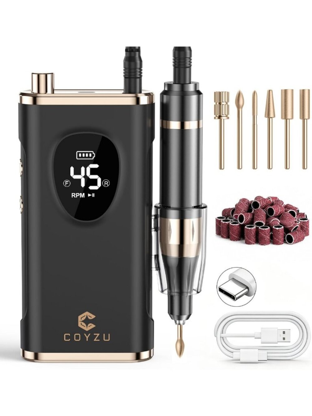 Rechargeable Electric Nail Drill & File - Professional Manicure Tool for Salon
